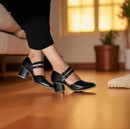Sapato Retrô Couro Sintético Marrom Elegante e Versátil