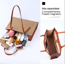 Bolsa de Ombro Espaçosa em Couro Impermeável