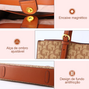 Bolsa de Ombro Espaçosa em Couro Impermeável