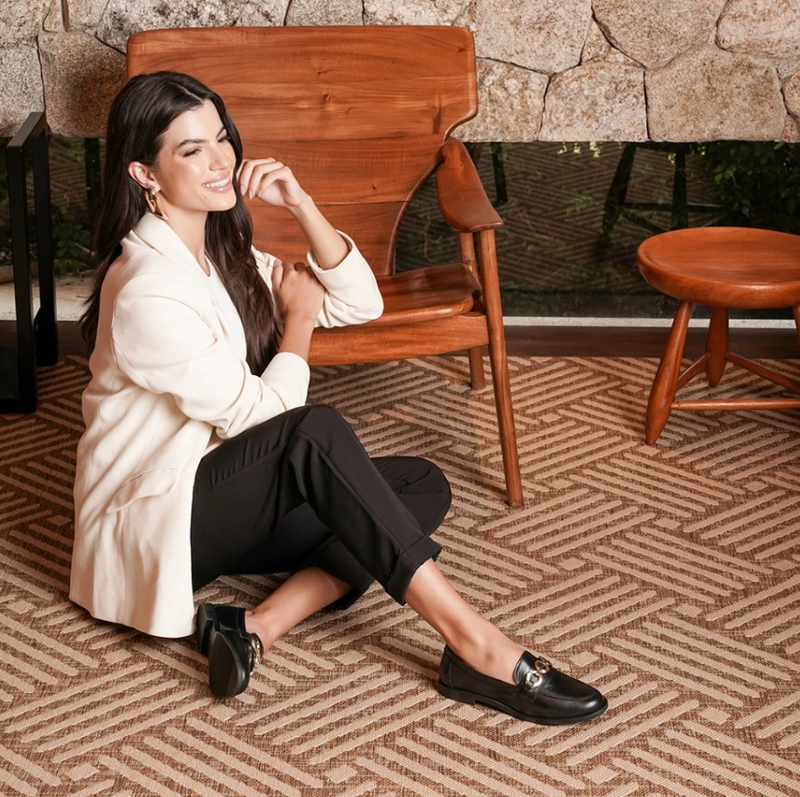 Mocassim Couro Flor de Griffe